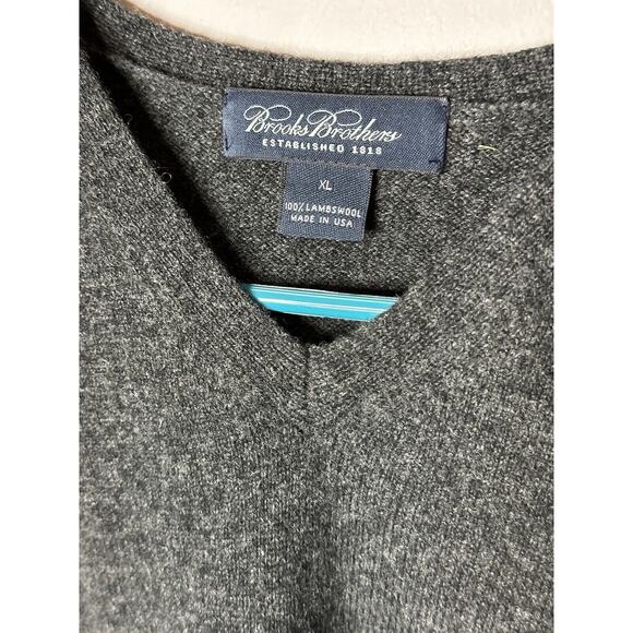 Brooks Brothers Wool Sweater Vest Vneck Mens XL USA Grey - Picture 2 of 6